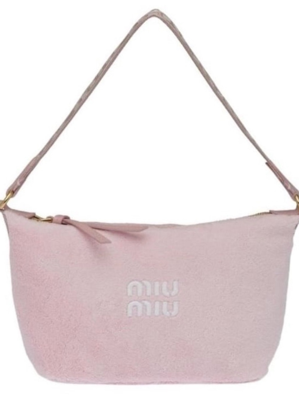 Miu Miu Authentic Light Pink Suede Shoulder Bag